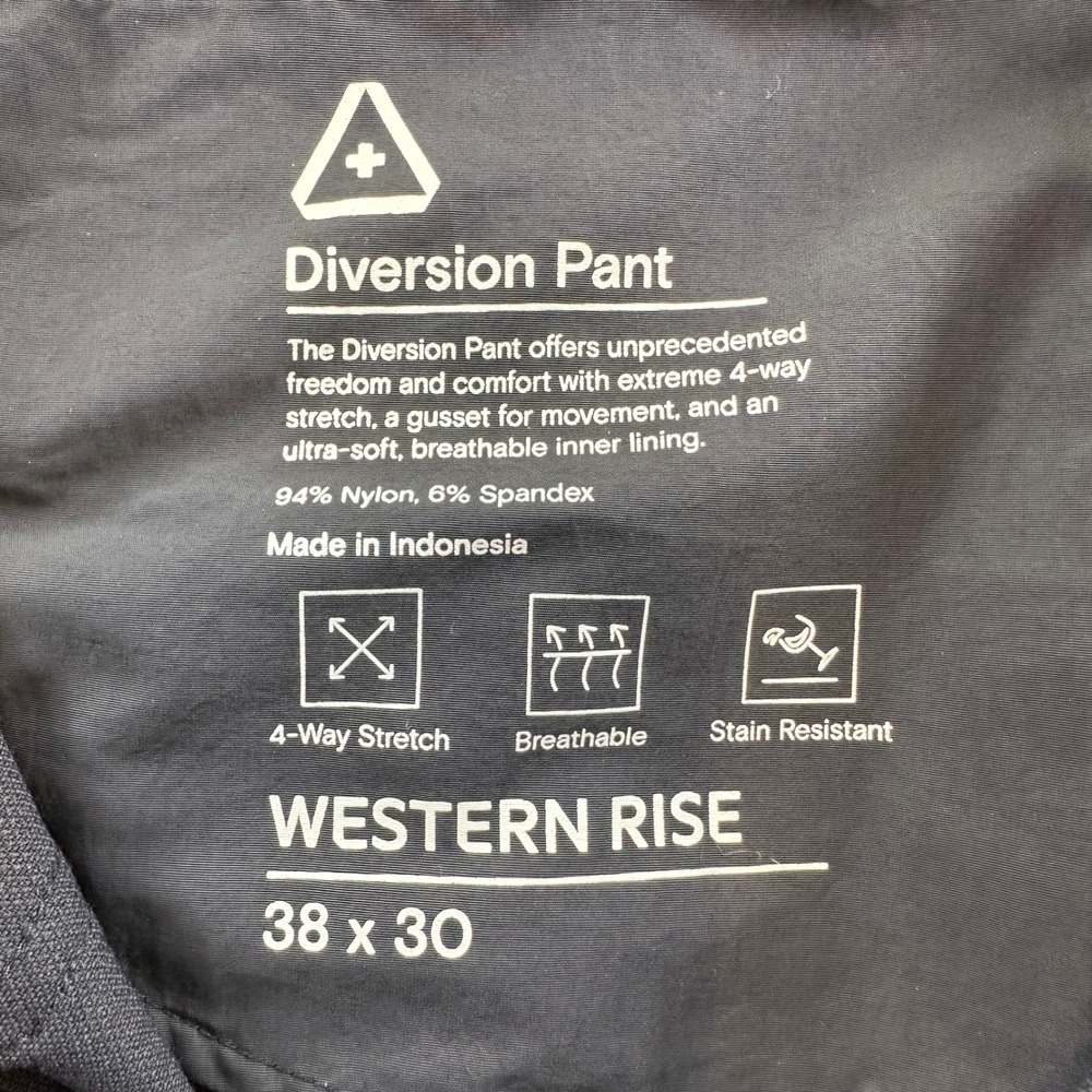 Western Rise Diversion Pant Mens 38x30 Gray 4-Way Stretch Travel Tech Trousers - Picture 5 of 10